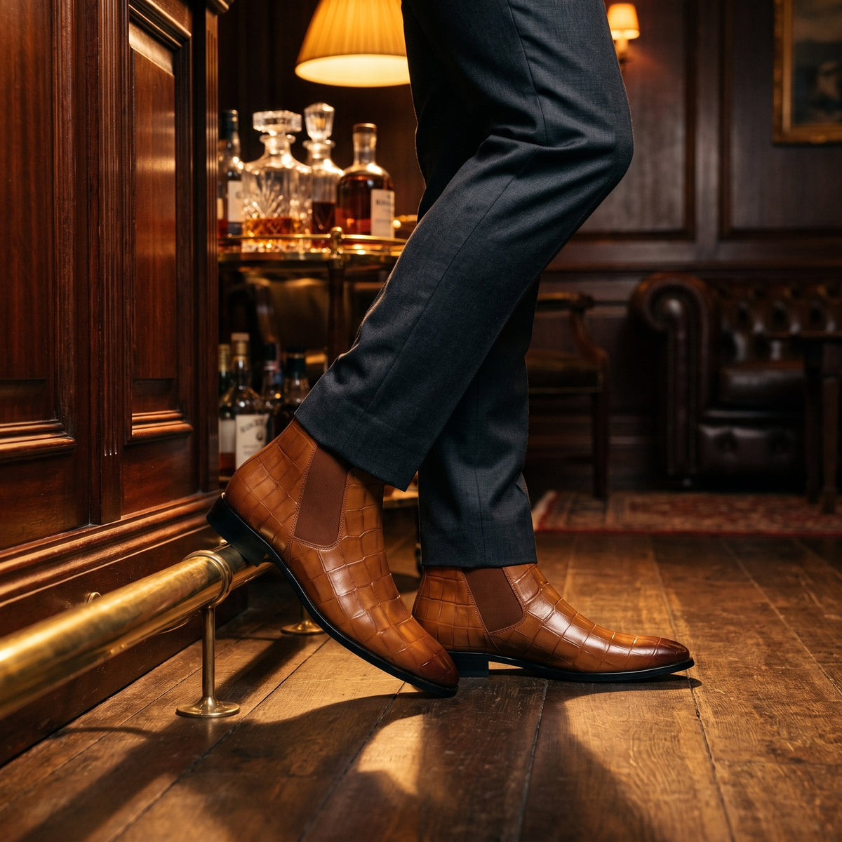 Bottines Chelsea Effet Croco