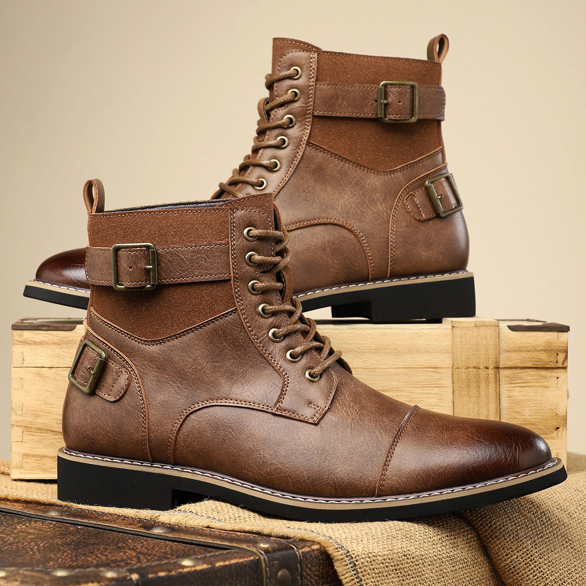 Bottines Lacées Double Boucle