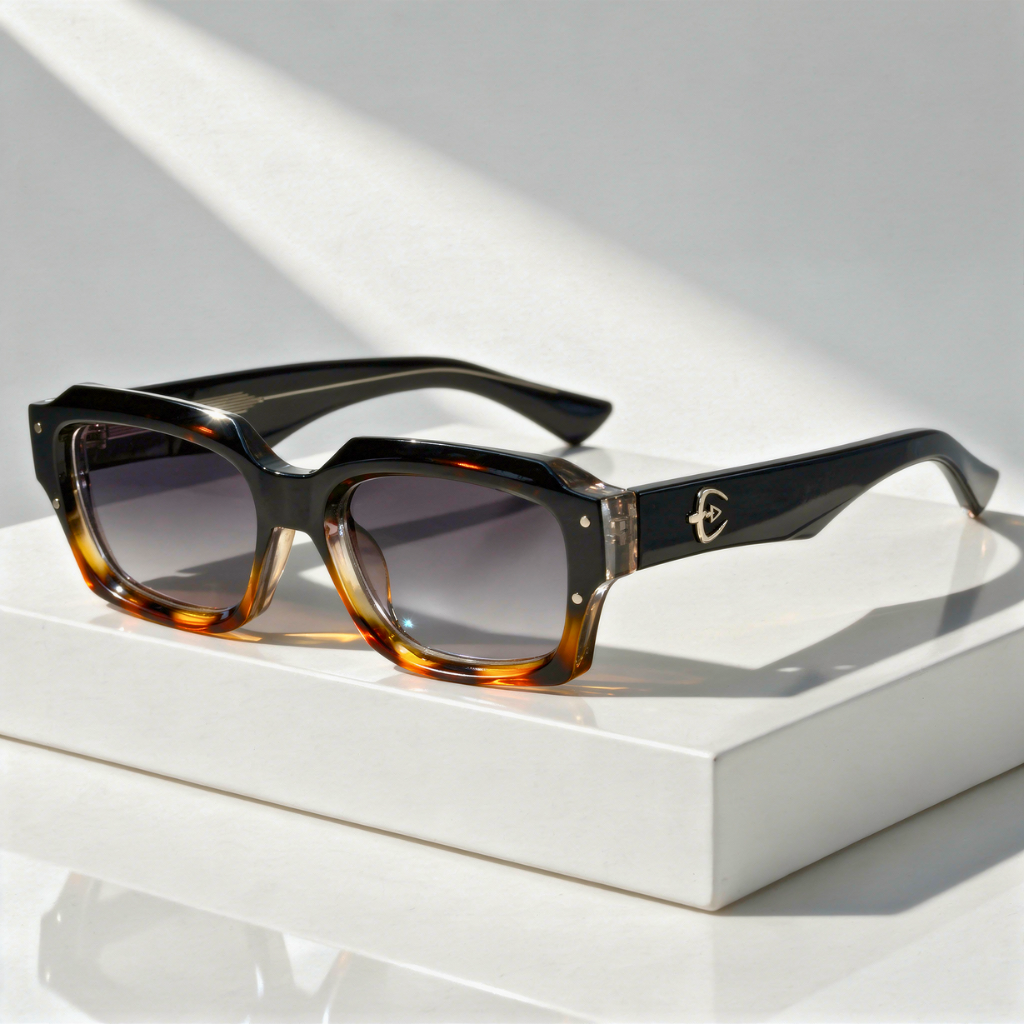 Lunettes de Soleil Rectangle Acétate