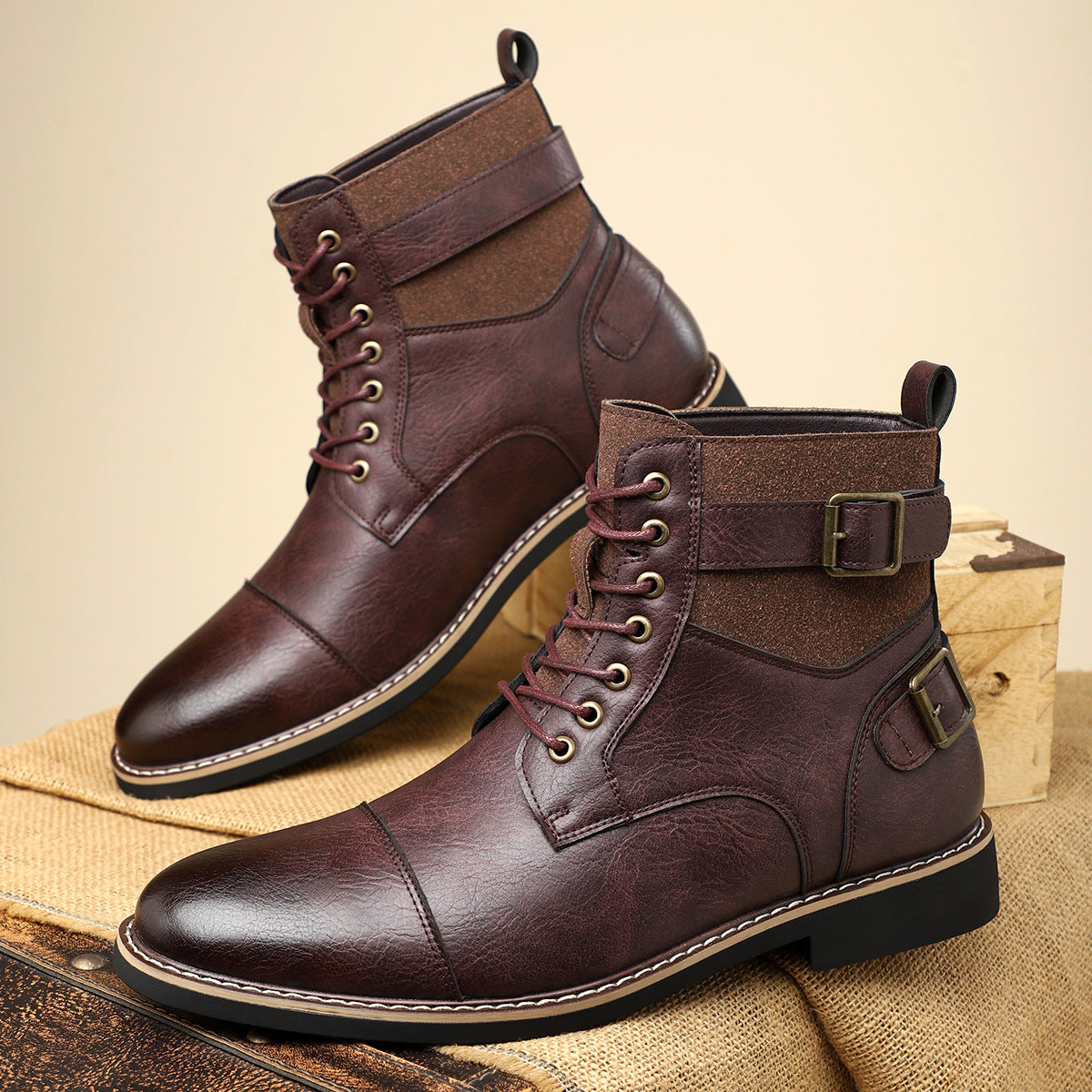 Bottines Lacées Double Boucle