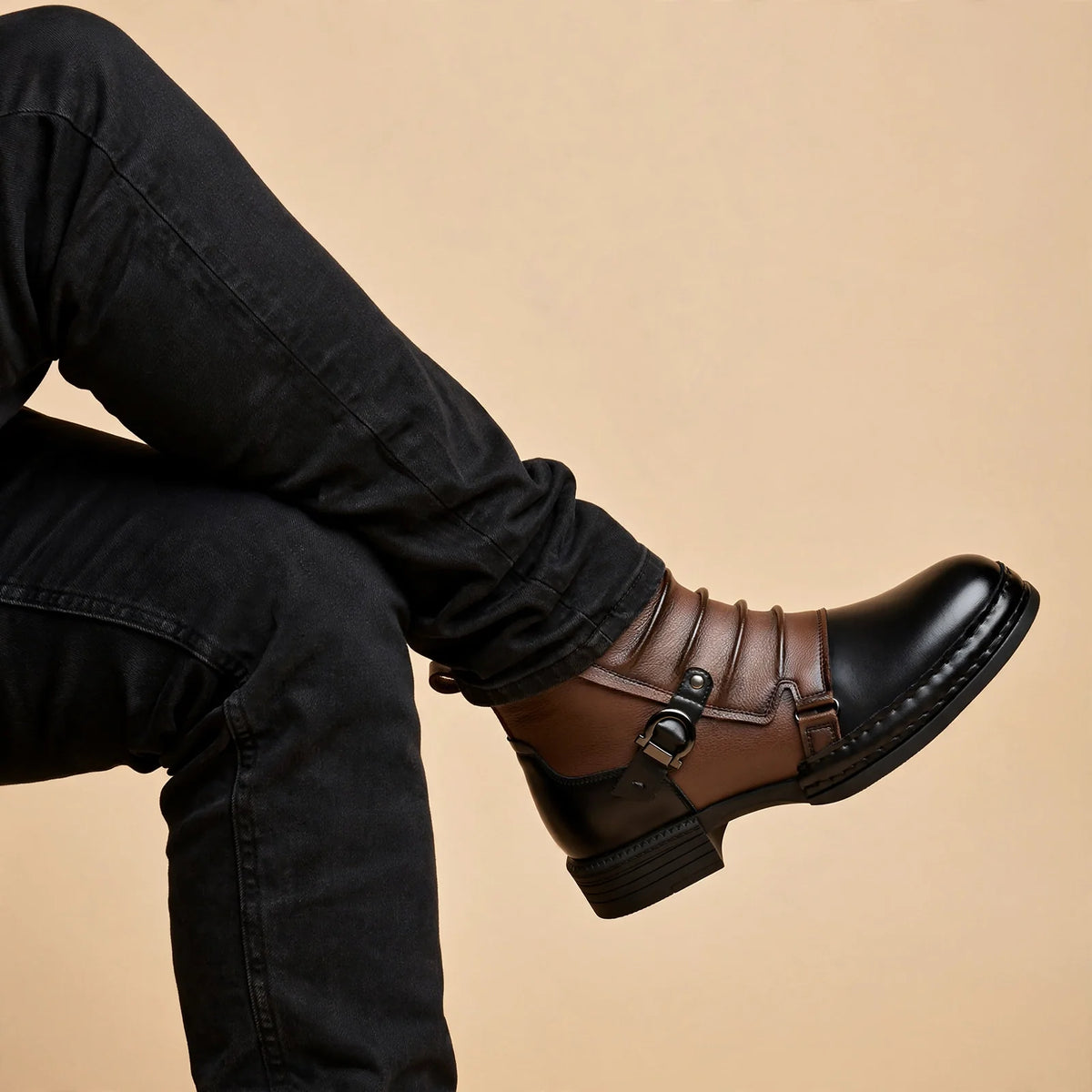 Bottines Bicolores Froncées