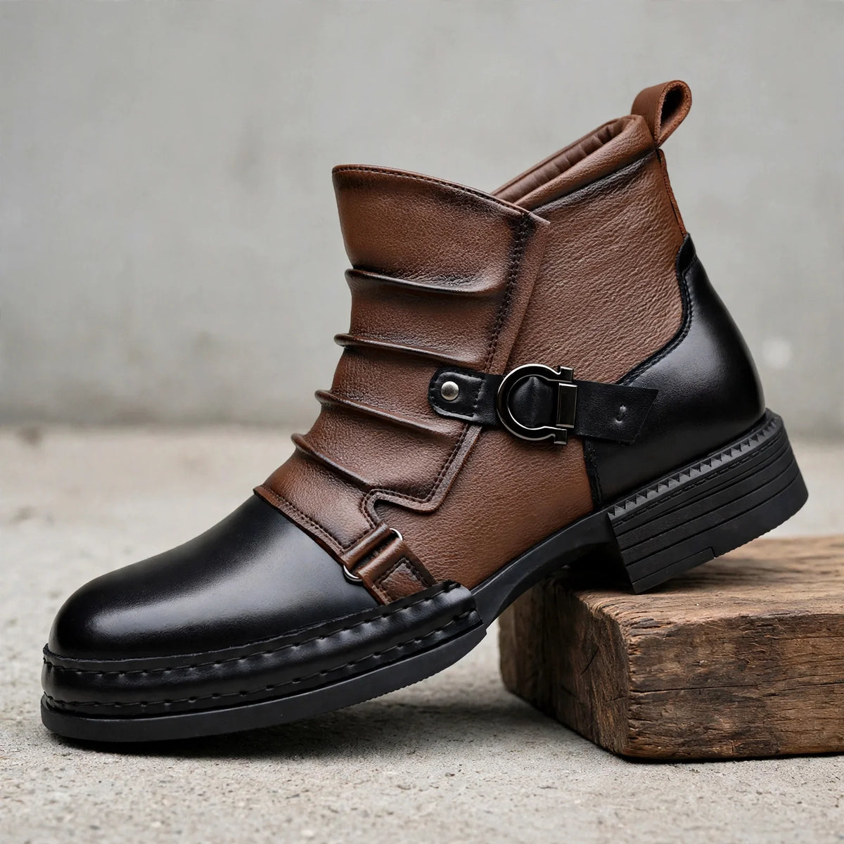Bottines Bicolores Froncées