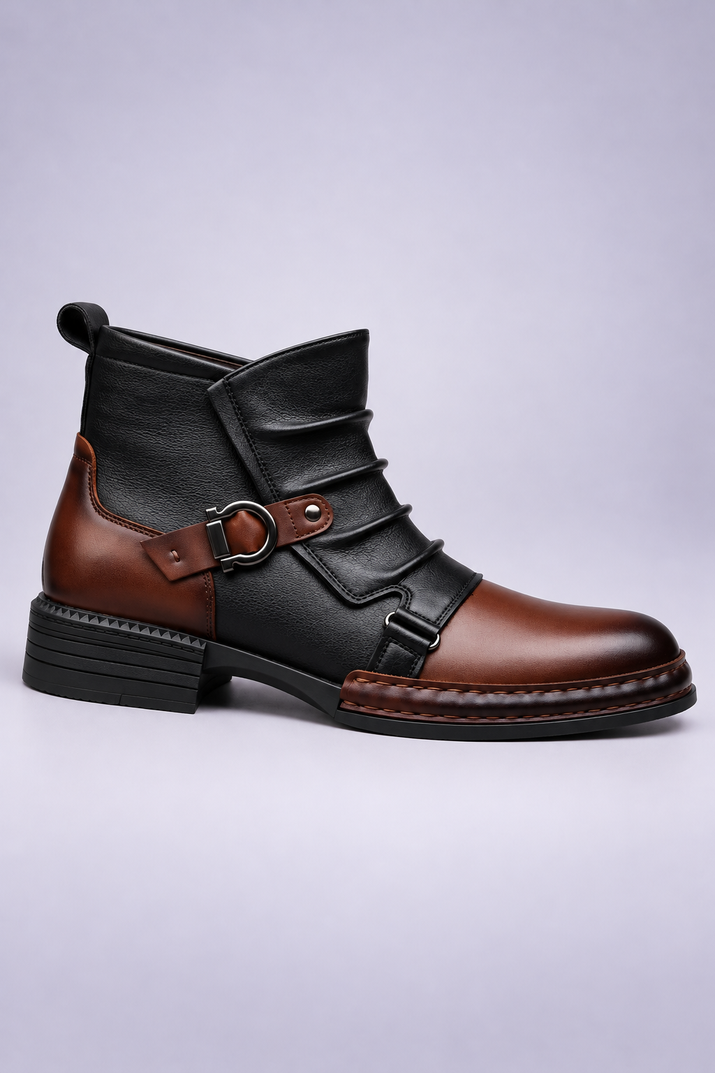Bottines Bicolores Froncées
