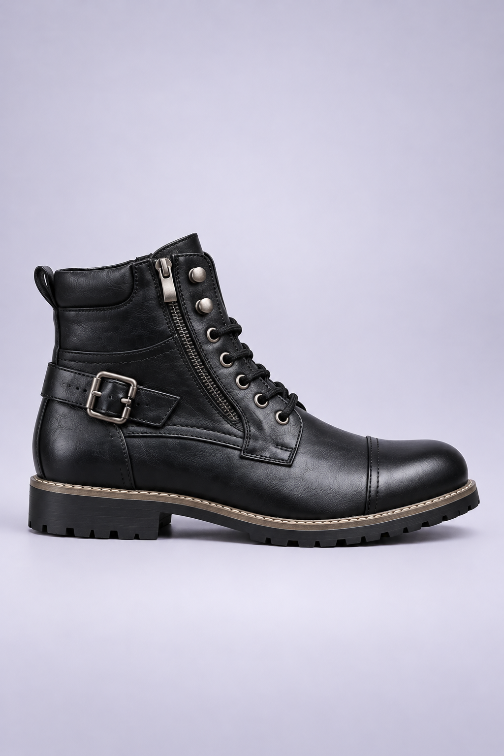 Bottines Lacées à Boucle