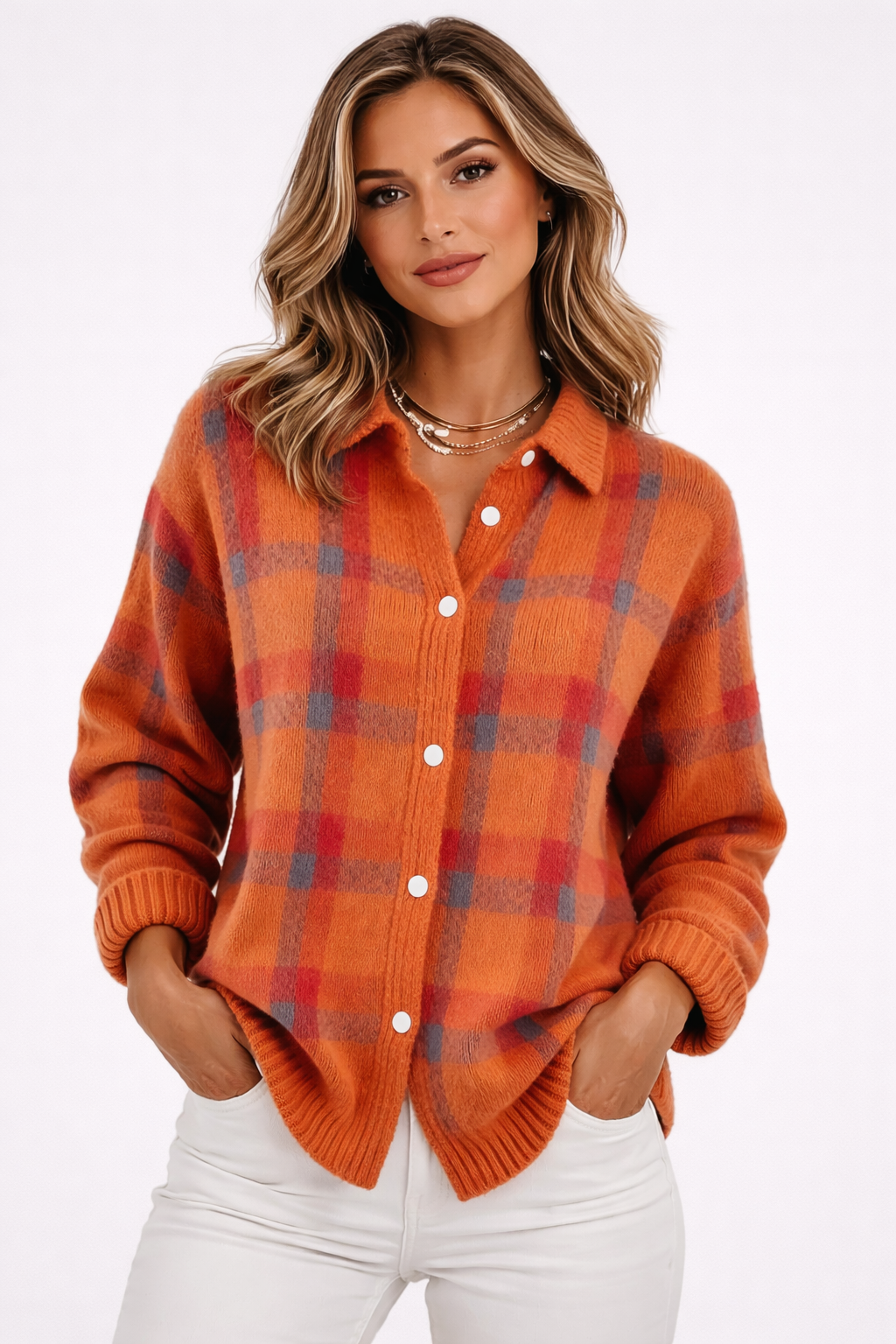 Suéter De Cuadros Traspirable