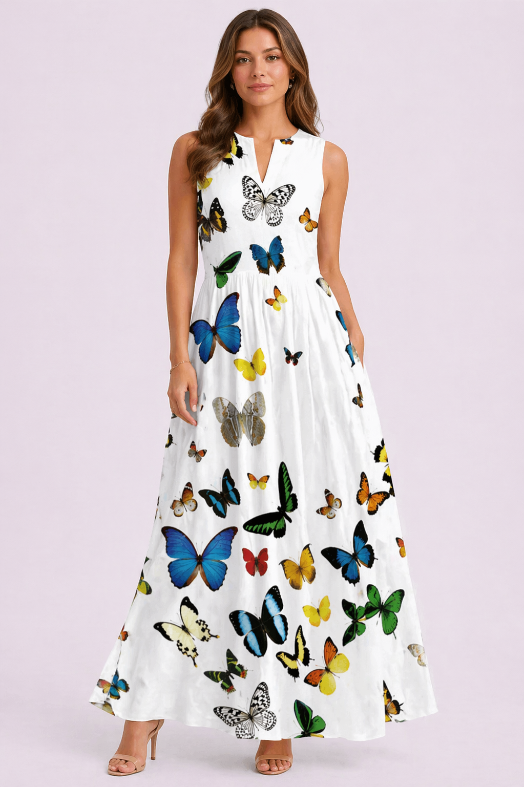 Vestido Línea A Floral Estampado