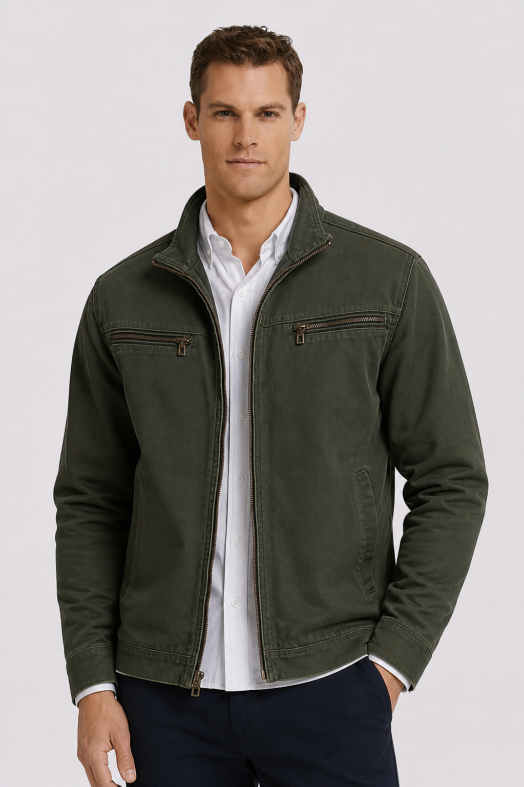 Chaqueta Casual de Corte Recto