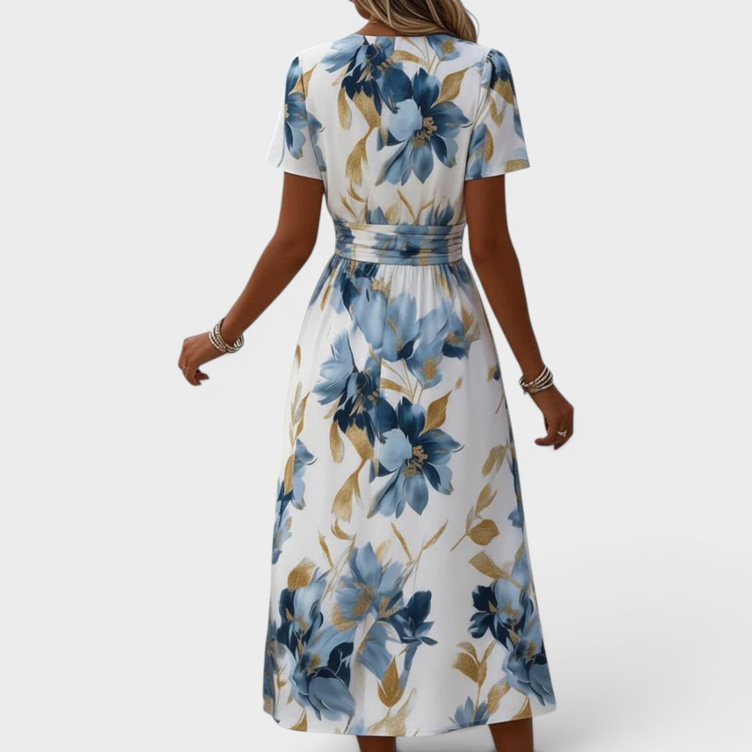 Robe Midi Fleurie Cache-Cœur