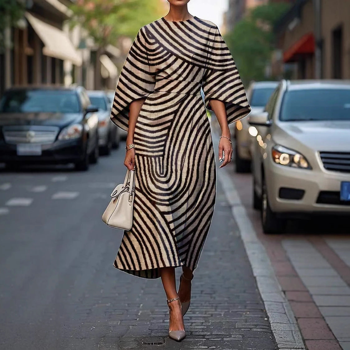 Vestido Cuello Redondo