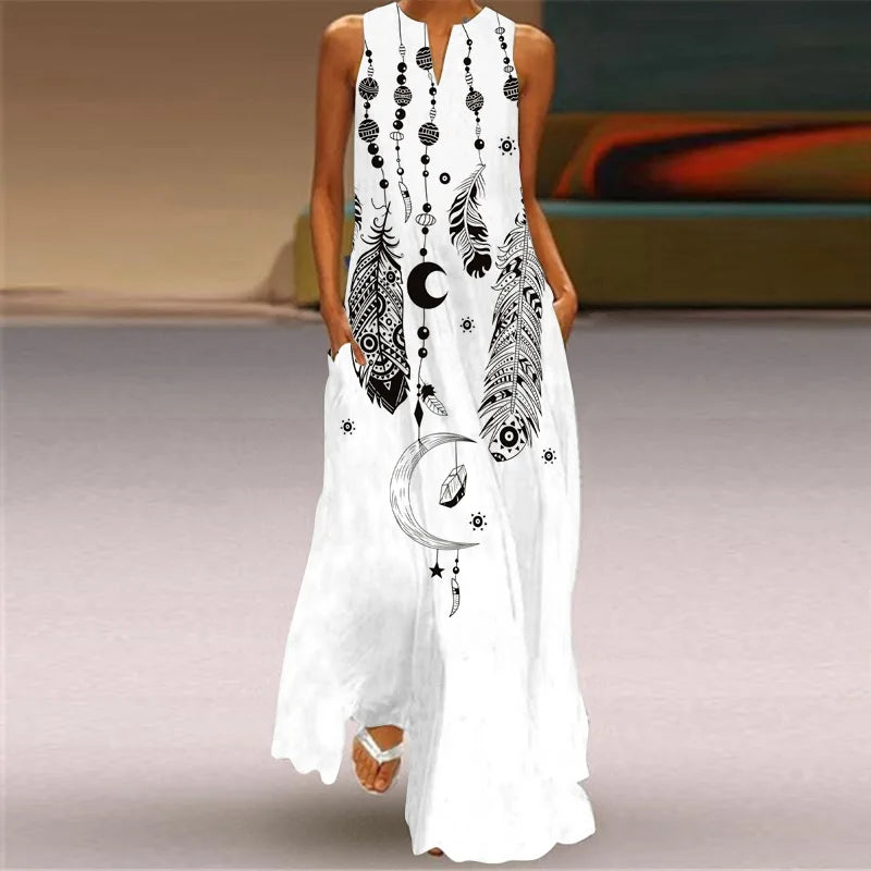 Vestido Línea A Floral Estampado