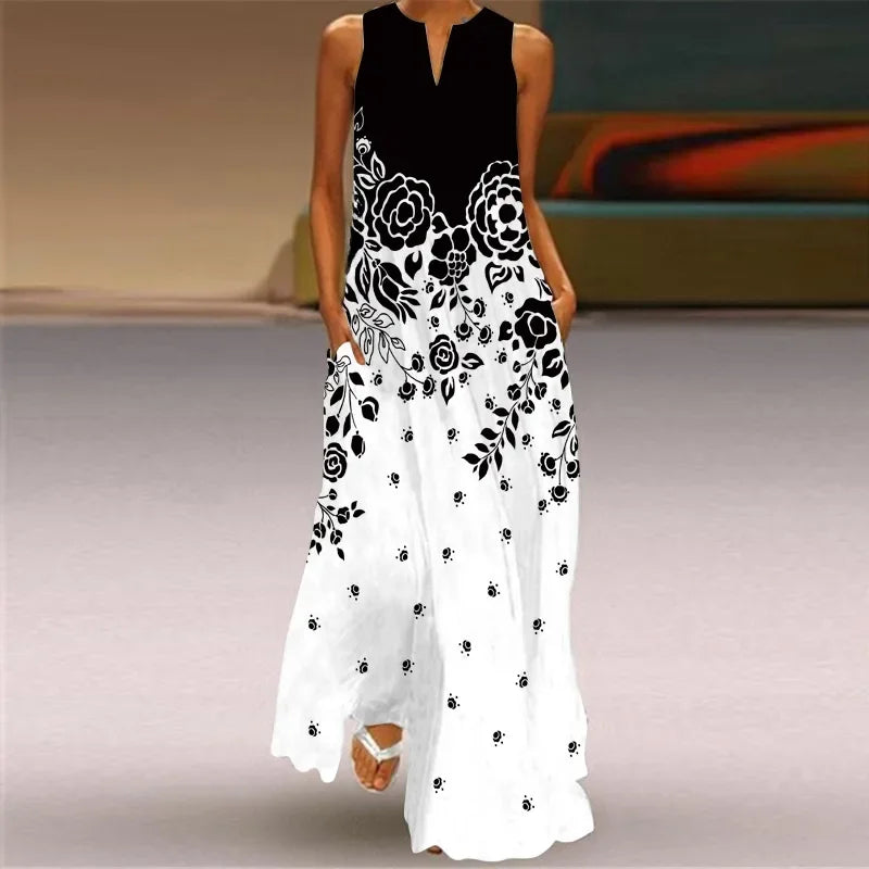 Vestido Línea A Floral Estampado