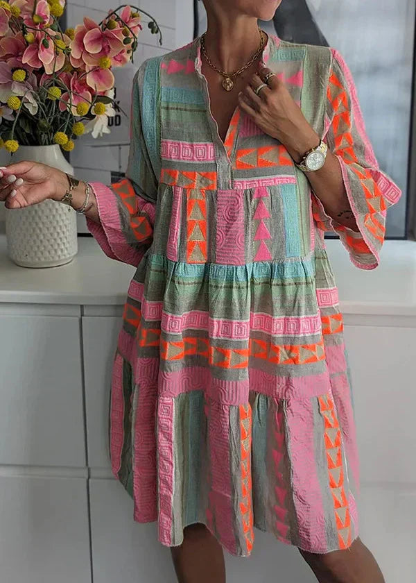 Vestido Cuello V de Lino