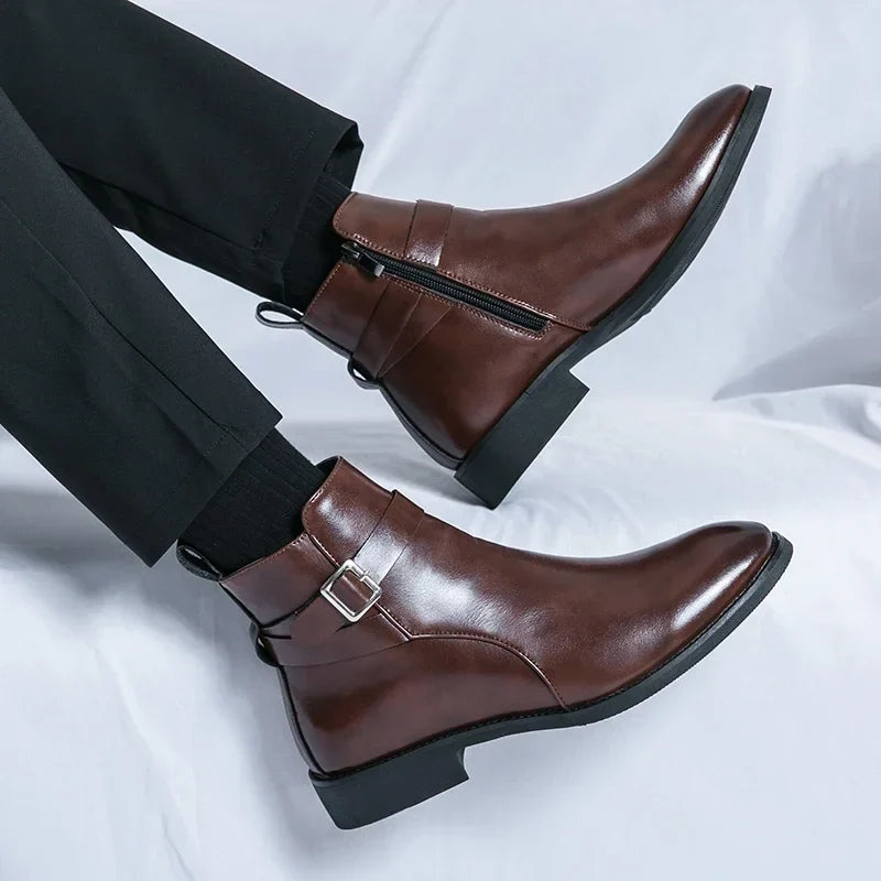 Bottines Zippées à Boucle