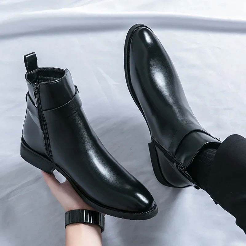Bottines Zippées à Boucle