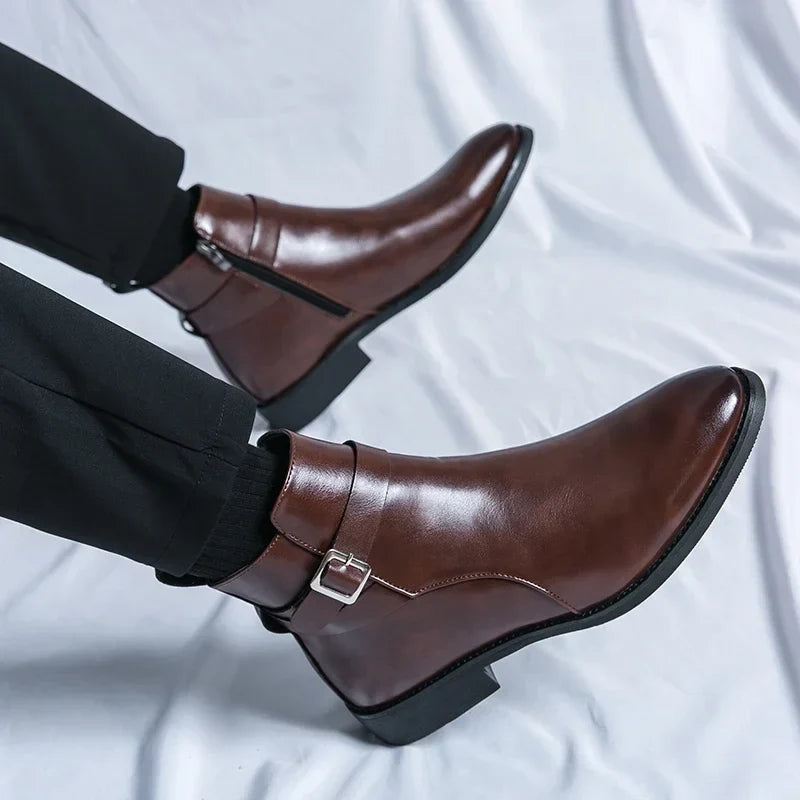 Bottines Zippées à Boucle