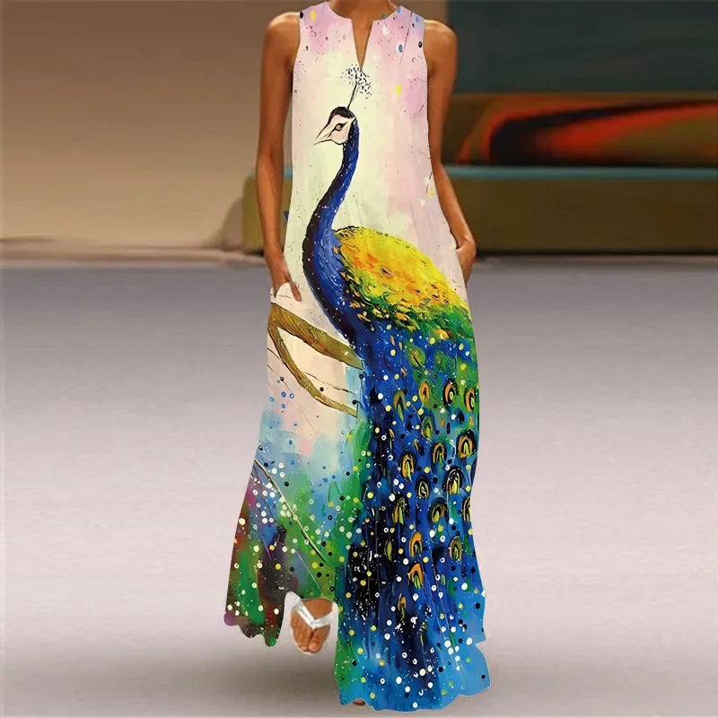 Vestido Línea A Floral Estampado