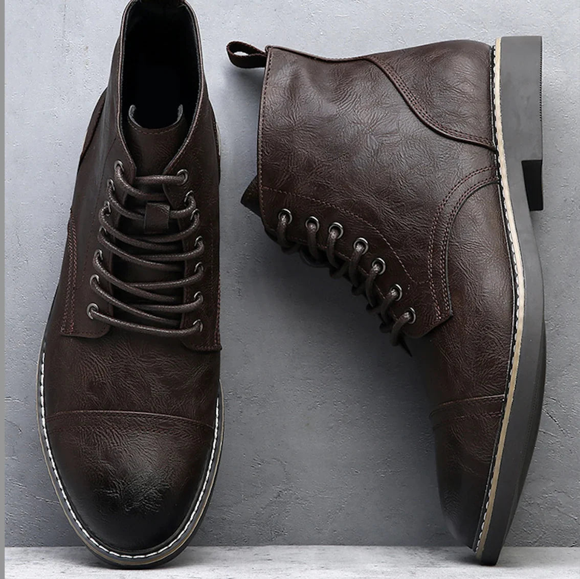 Bottines Lacées Bout Patinées
