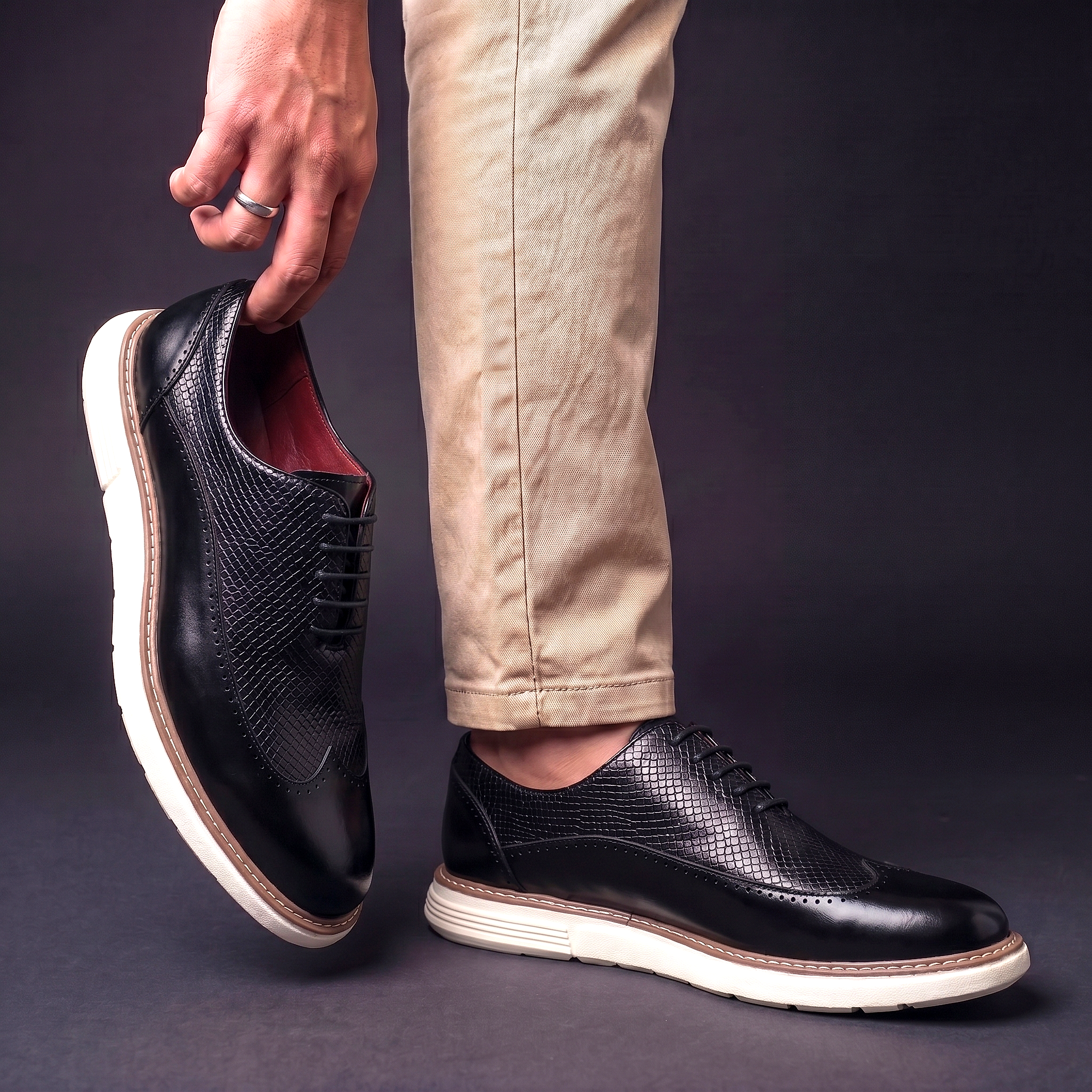 Baskets Brogue Effet Croco