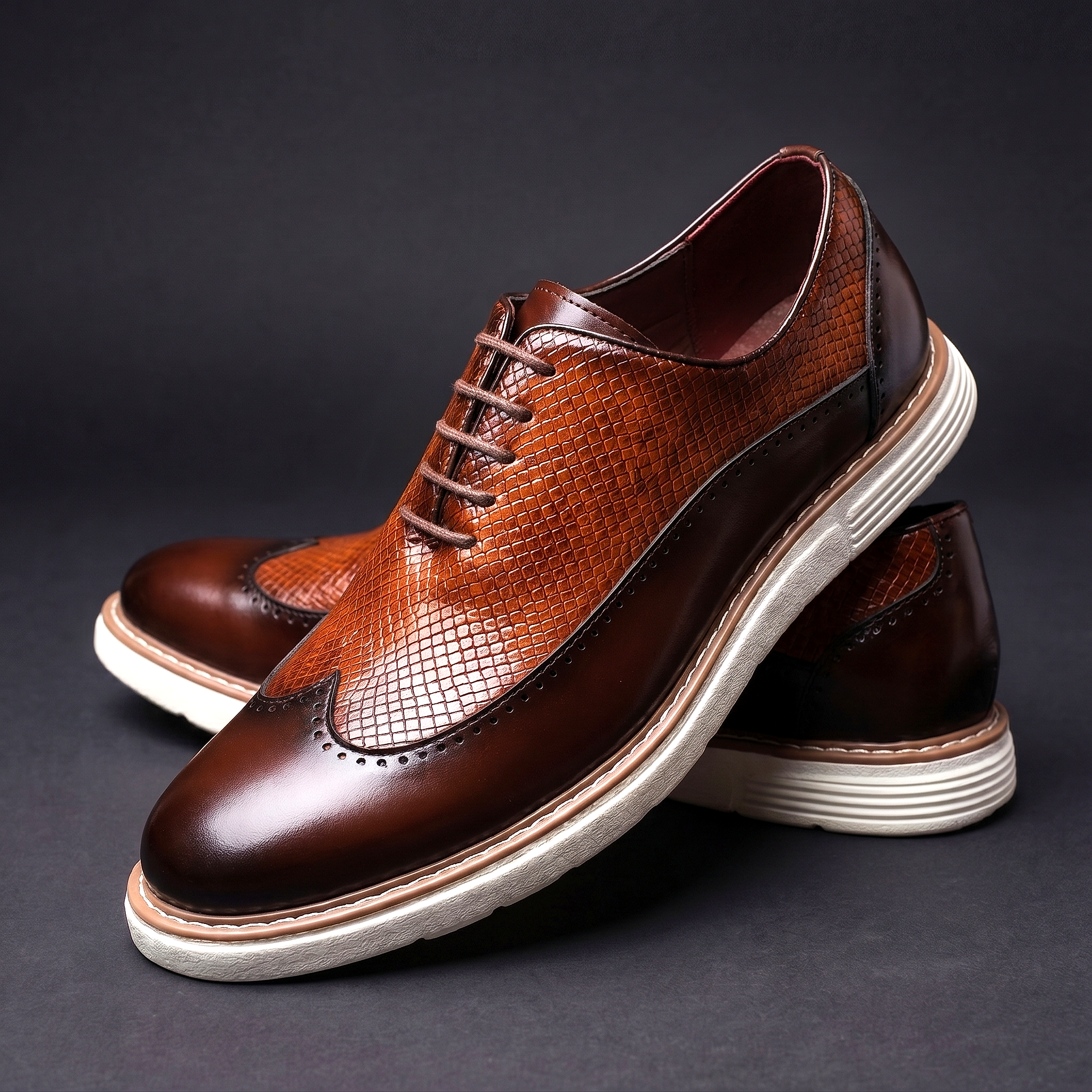 Baskets Brogue Effet Croco