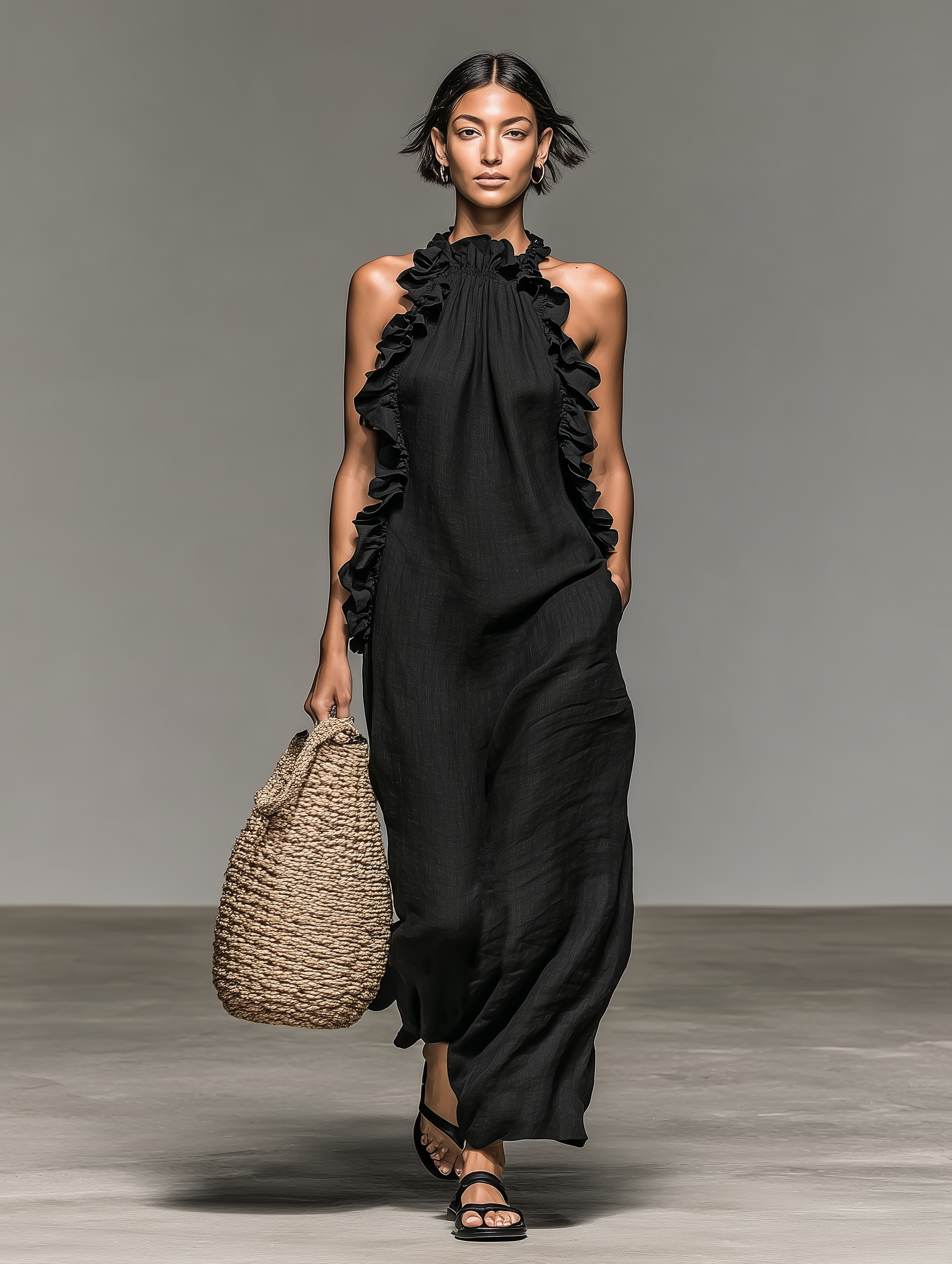 Robe Longue Volantée Dos Nu