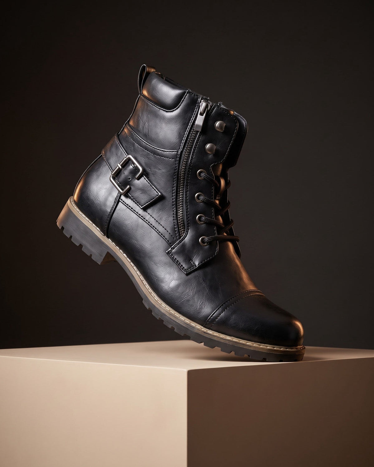 Bottines Lacées à Boucle