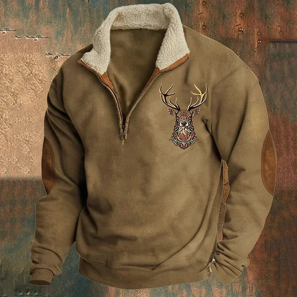 Jersey de Punto con Diseño de Ciervo