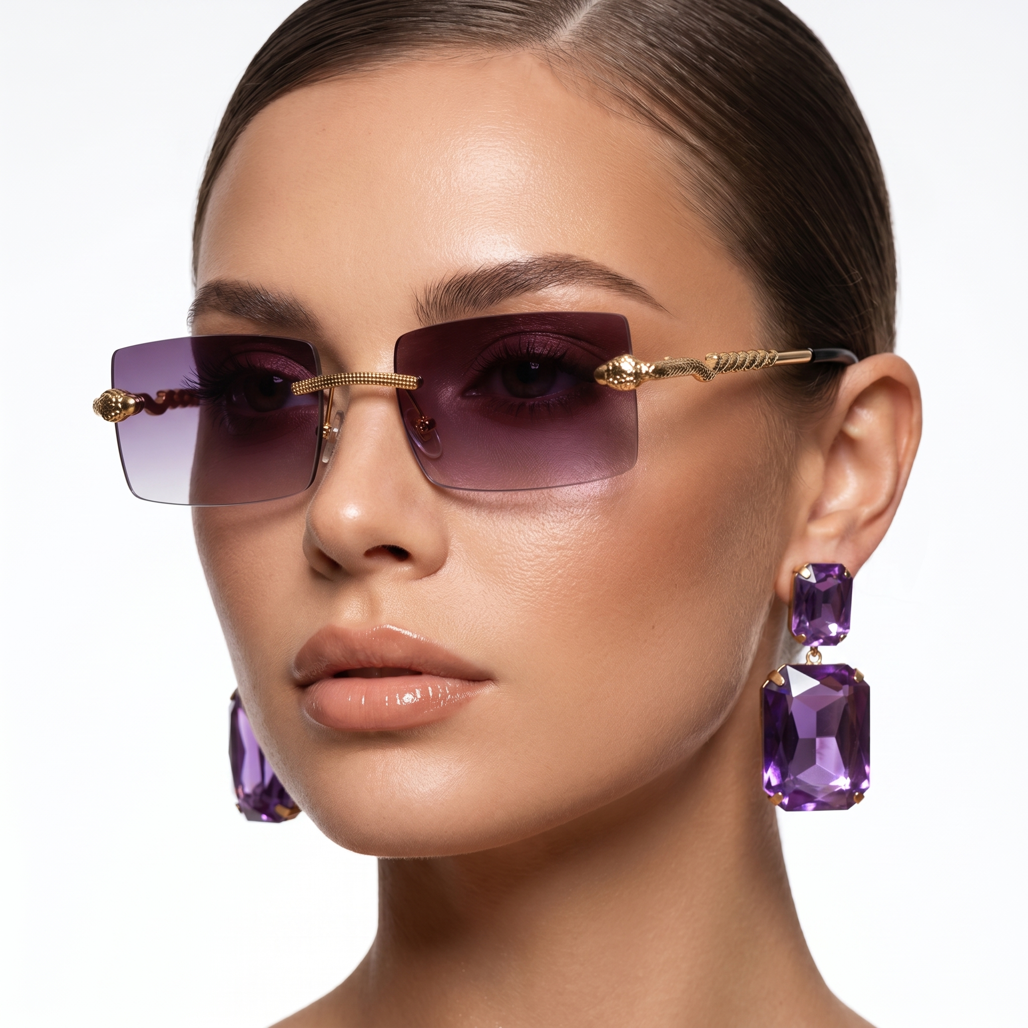 Lunettes de Soleil Rectangle Sans Monture