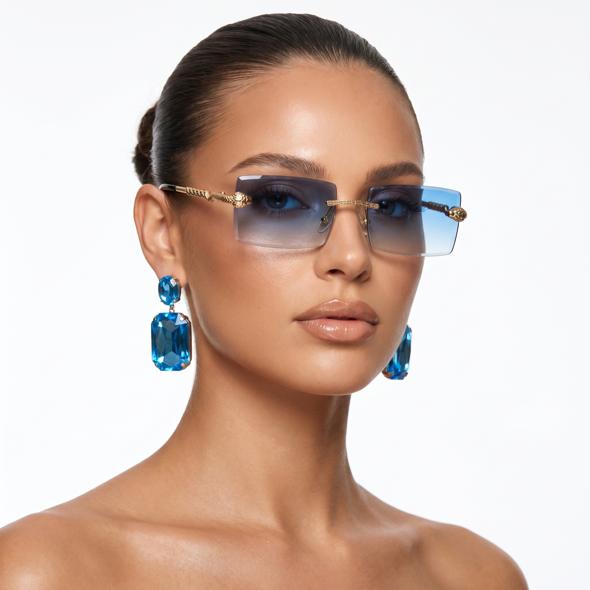 Lunettes de Soleil Rectangle Sans Monture
