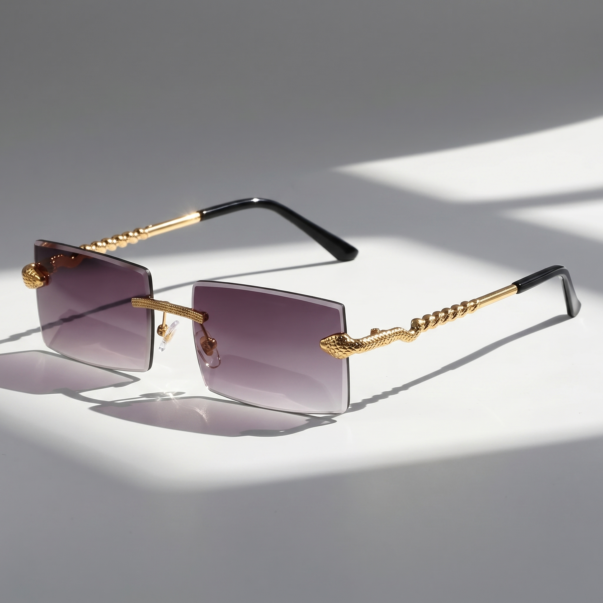 Lunettes de Soleil Rectangle Sans Monture
