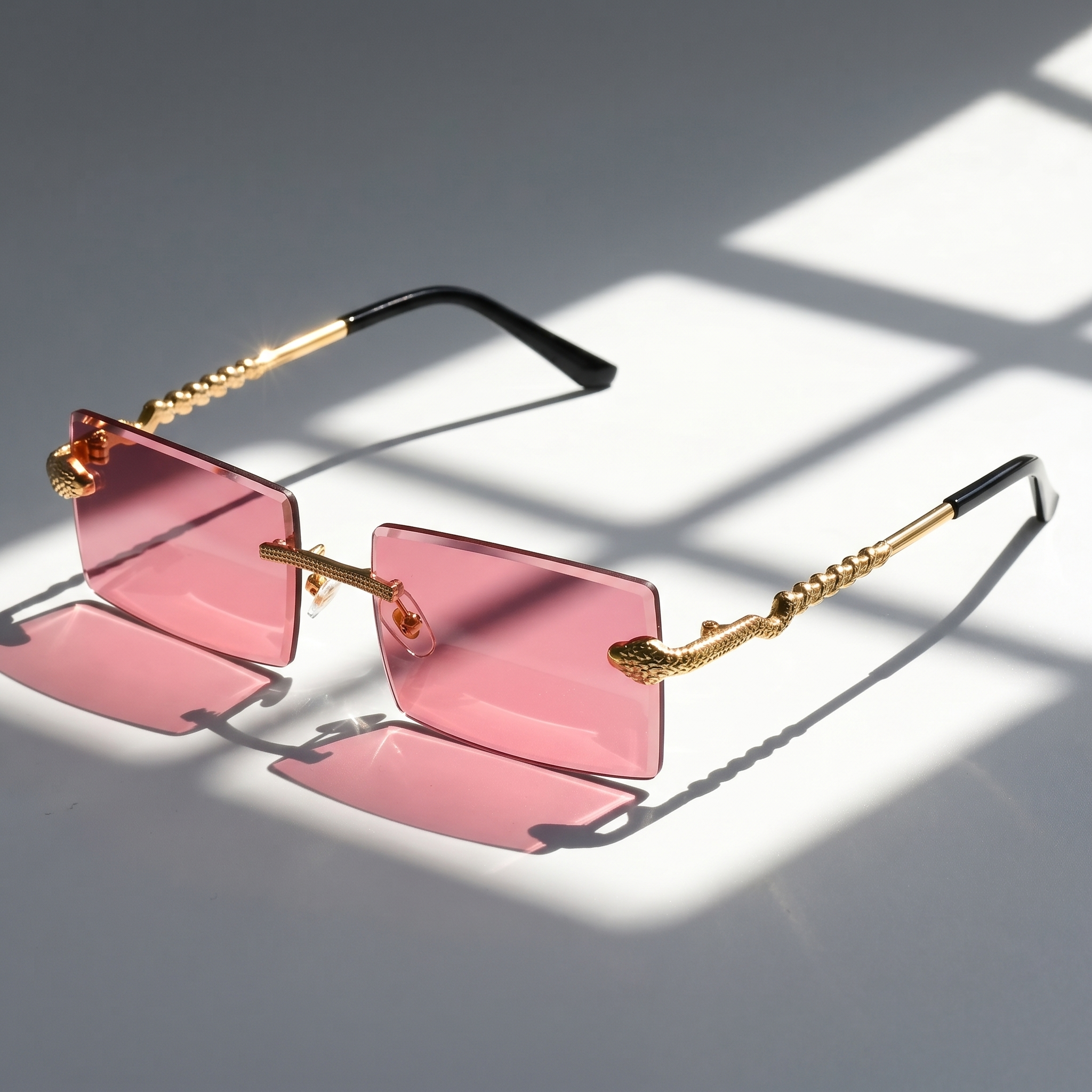 Lunettes de Soleil Rectangle Sans Monture