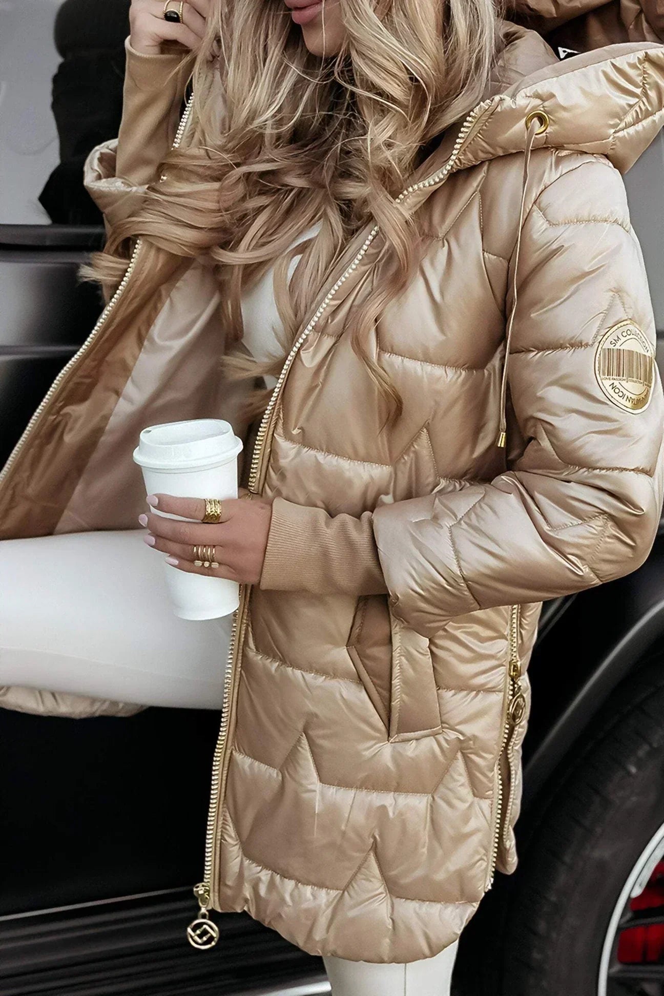 Chaqueta Larga Acolchada Urbana