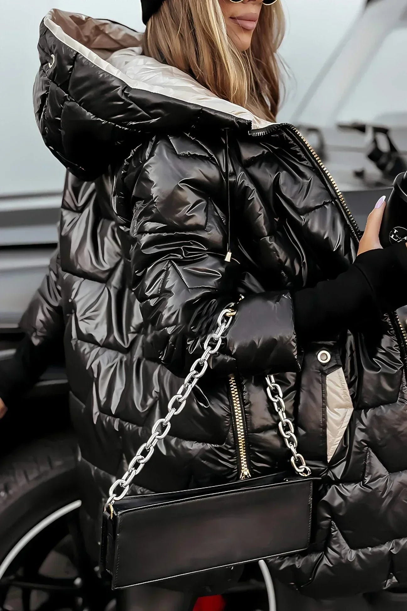 Chaqueta Larga Acolchada Urbana