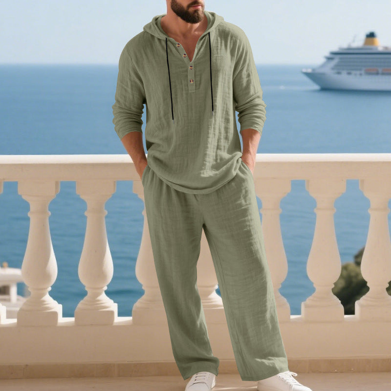 Conjunto Casual de Hombre con Capucha y Pantalón – 2 Piezas