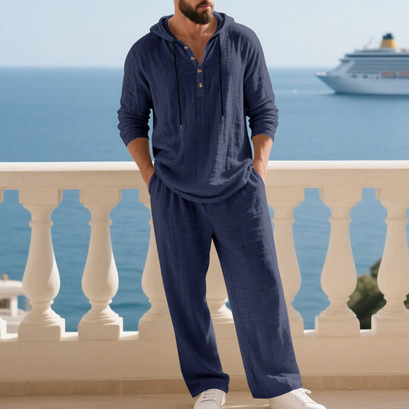 Conjunto Casual de Hombre con Capucha y Pantalón – 2 Piezas