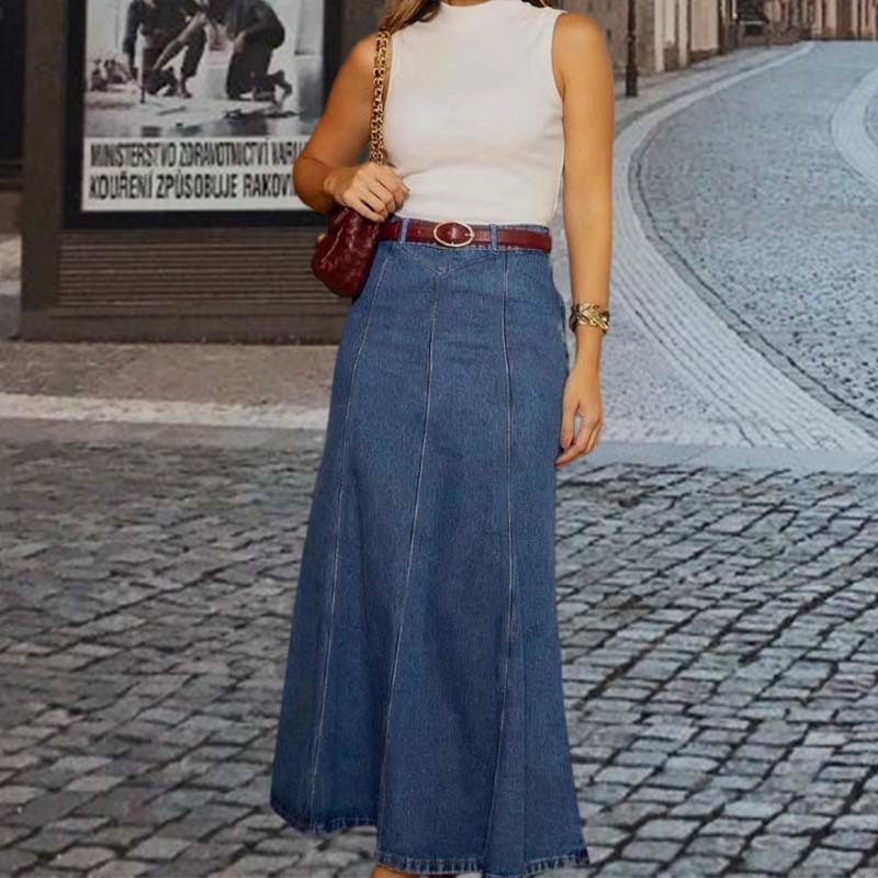 Jupe trapèze en jean