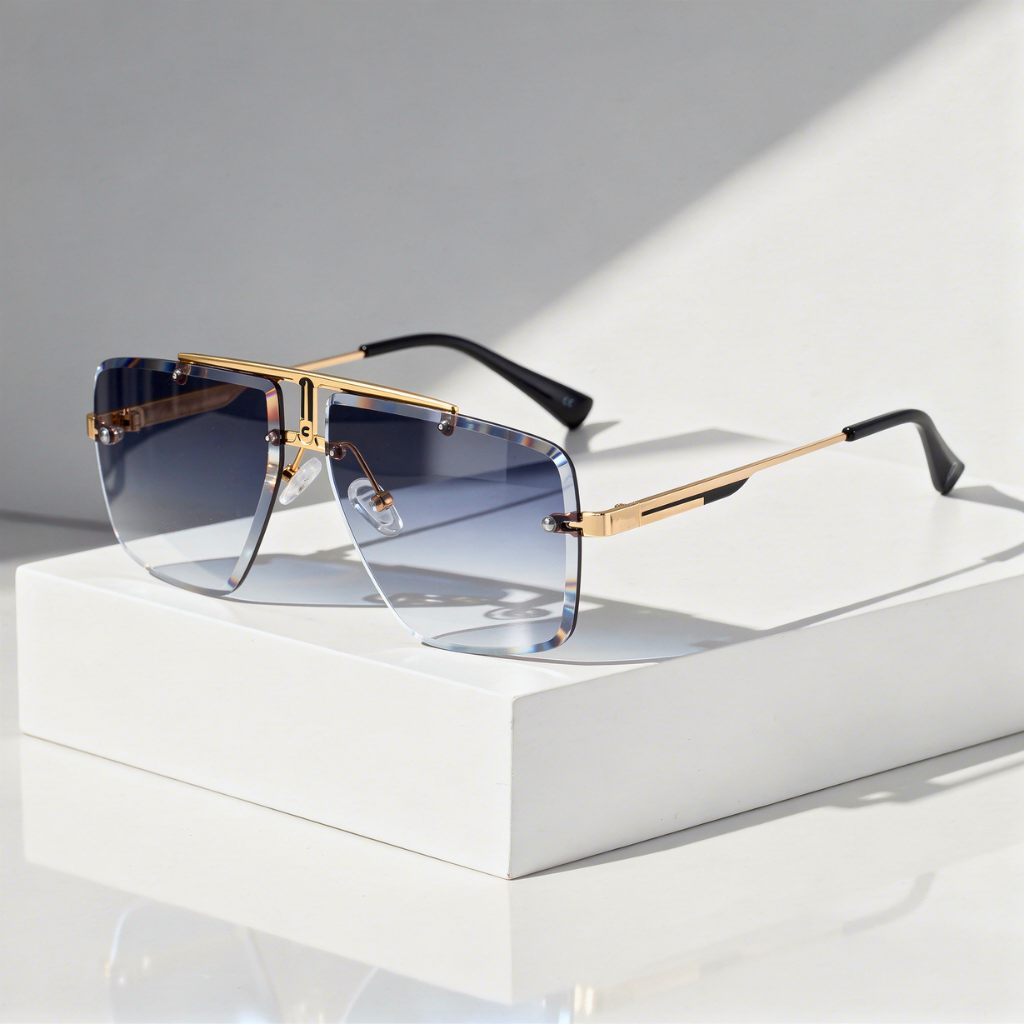 Lunettes de Soleil Carrées Sans Monture