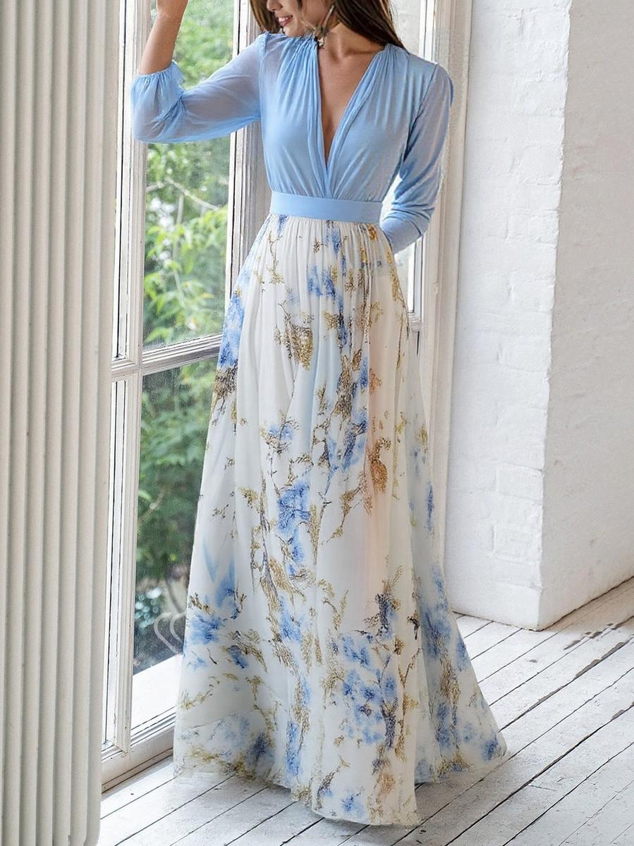 Robe longue fleurie