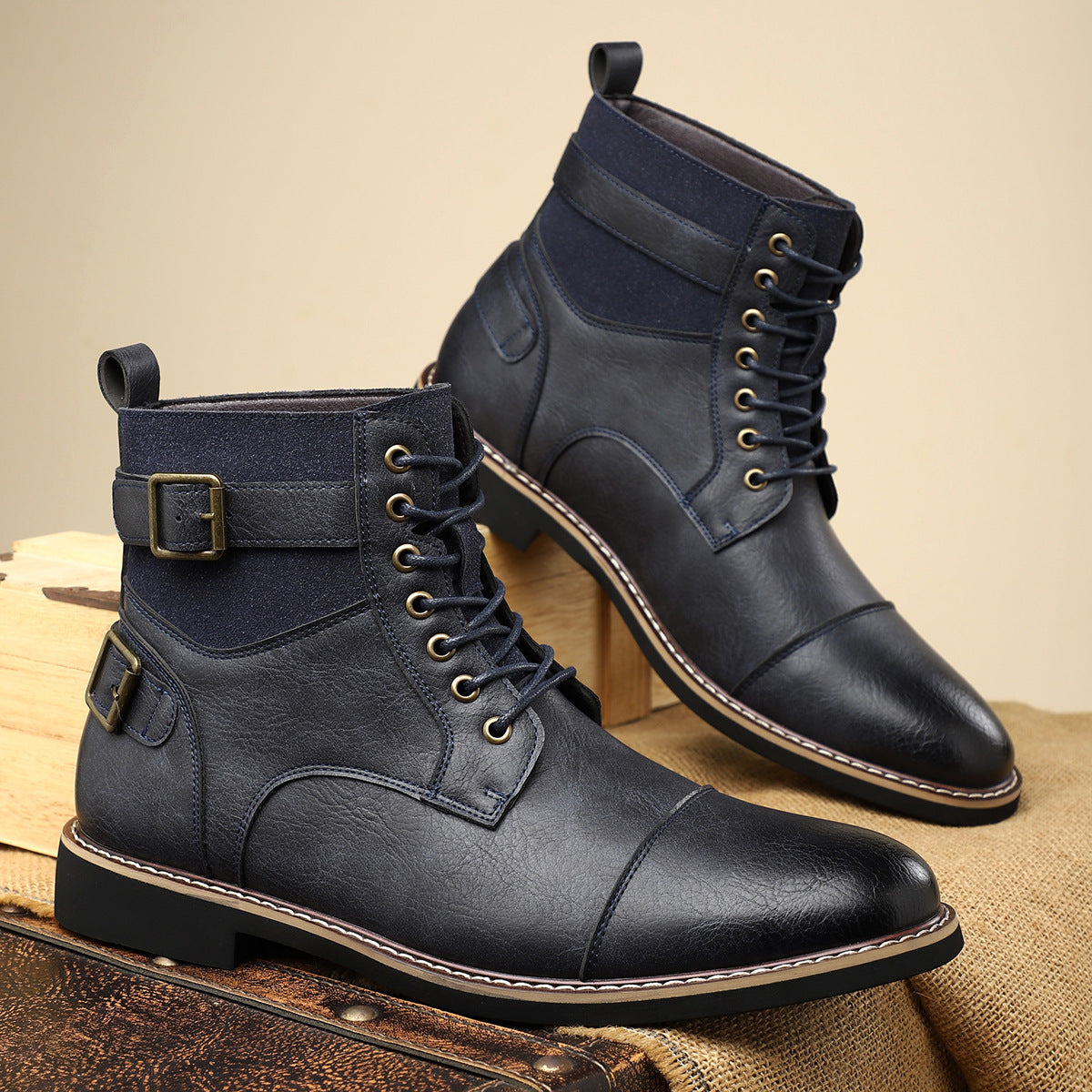 Bottines Lacées Double Boucle