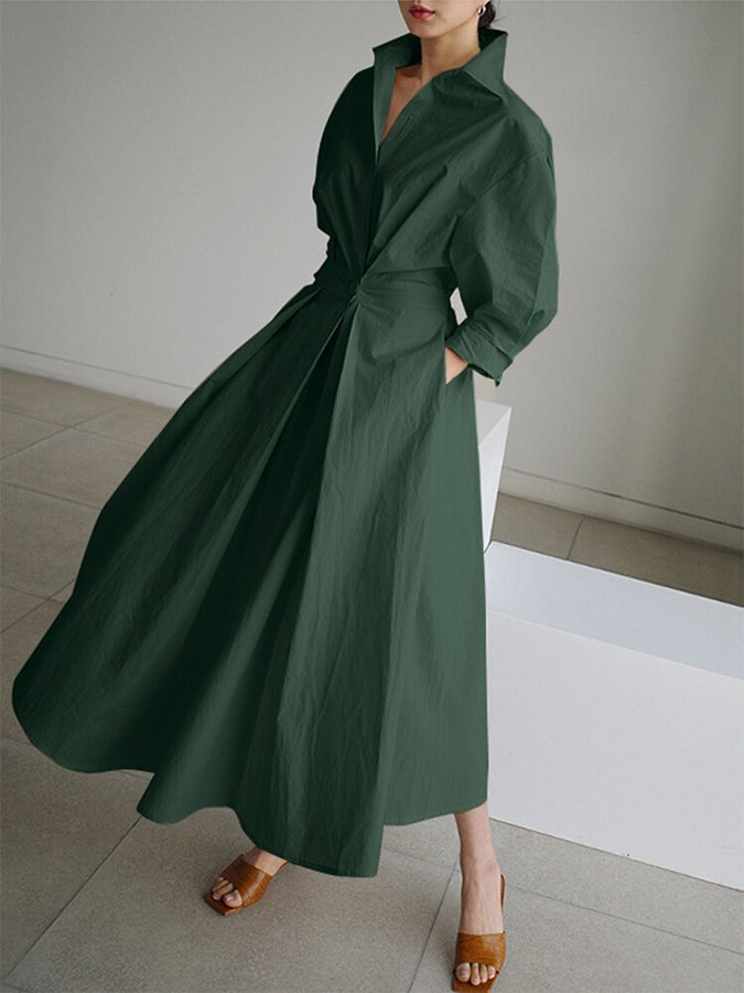 Robe trapèze à col polo