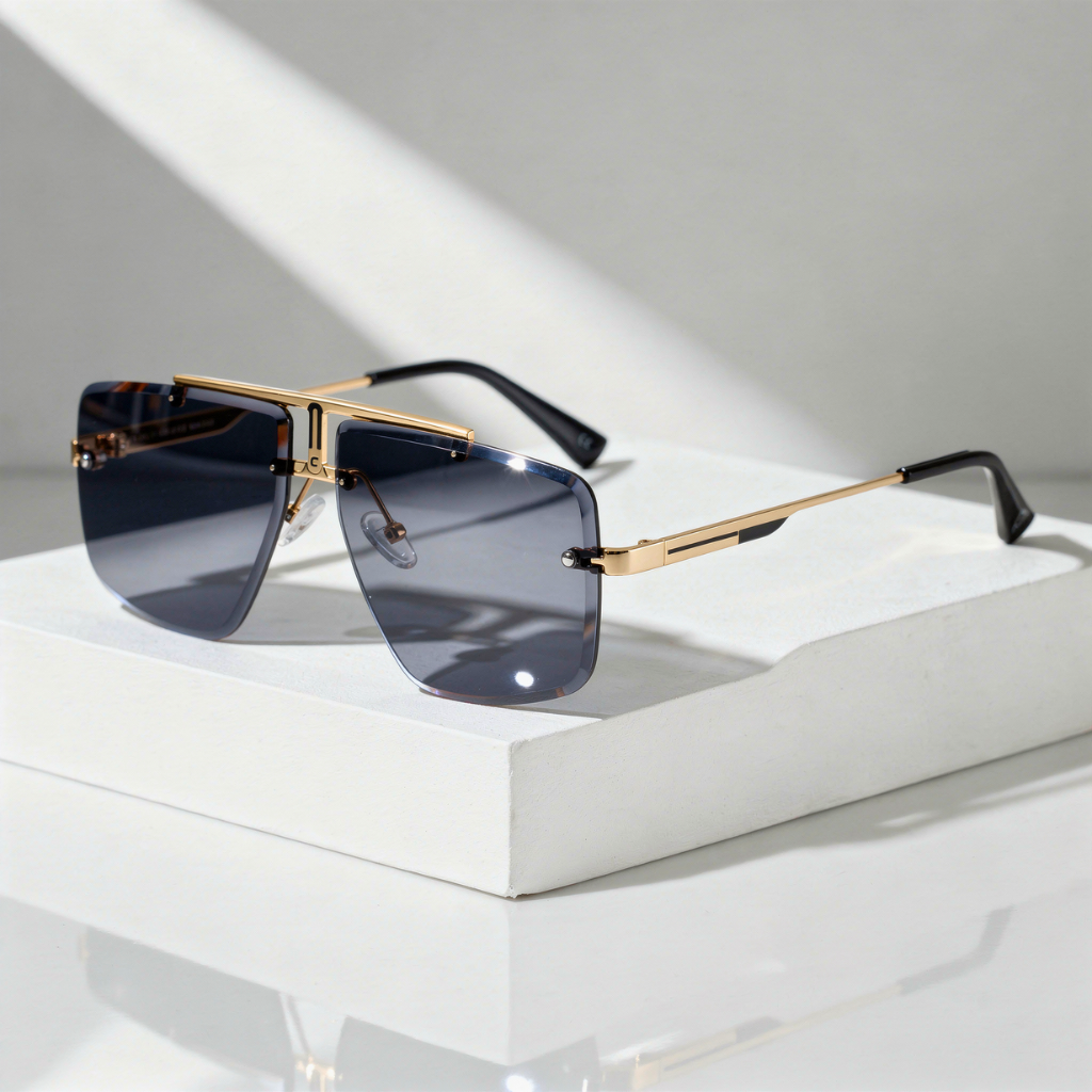 Lunettes de Soleil Carrées Sans Monture