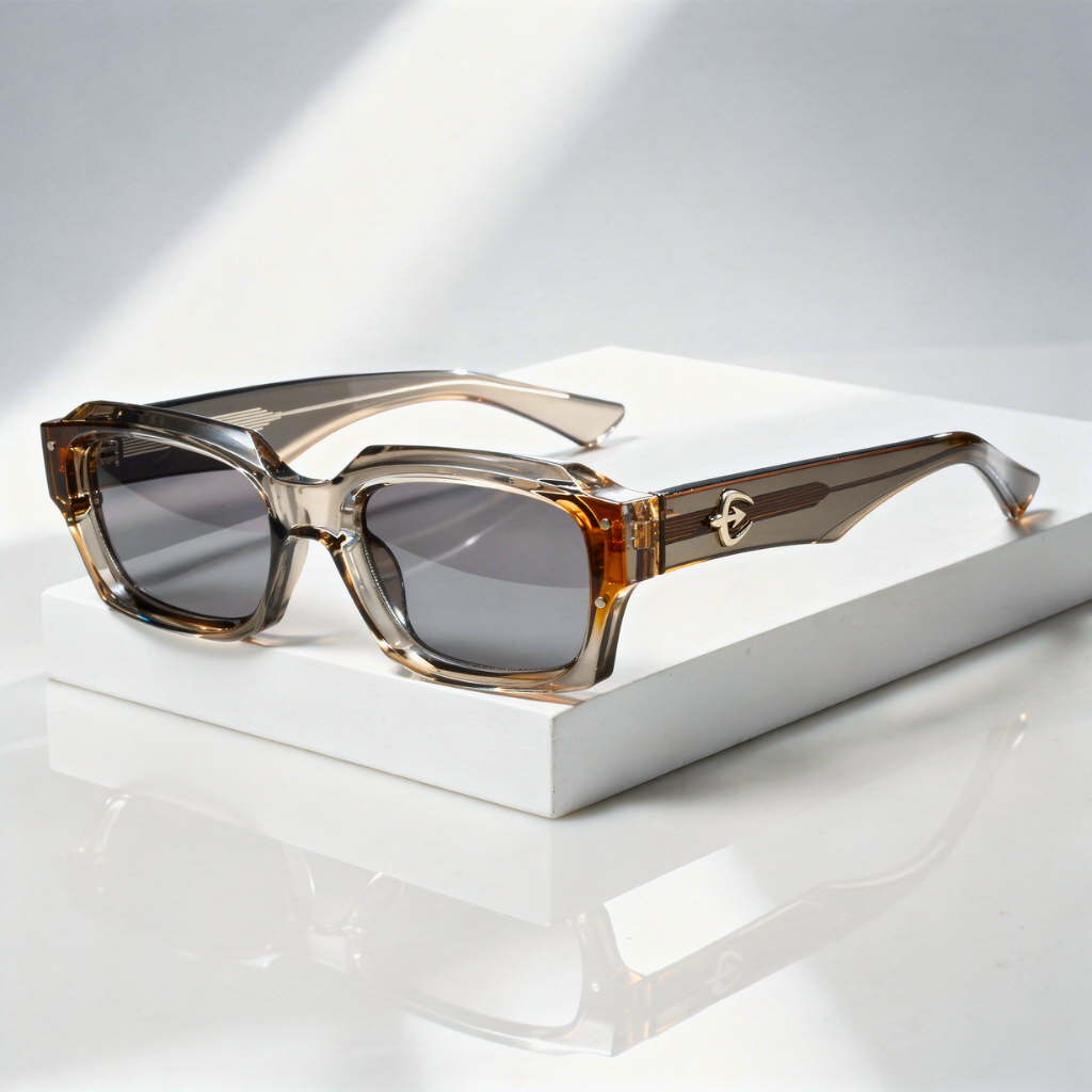 Lunettes de Soleil Rectangle Acétate