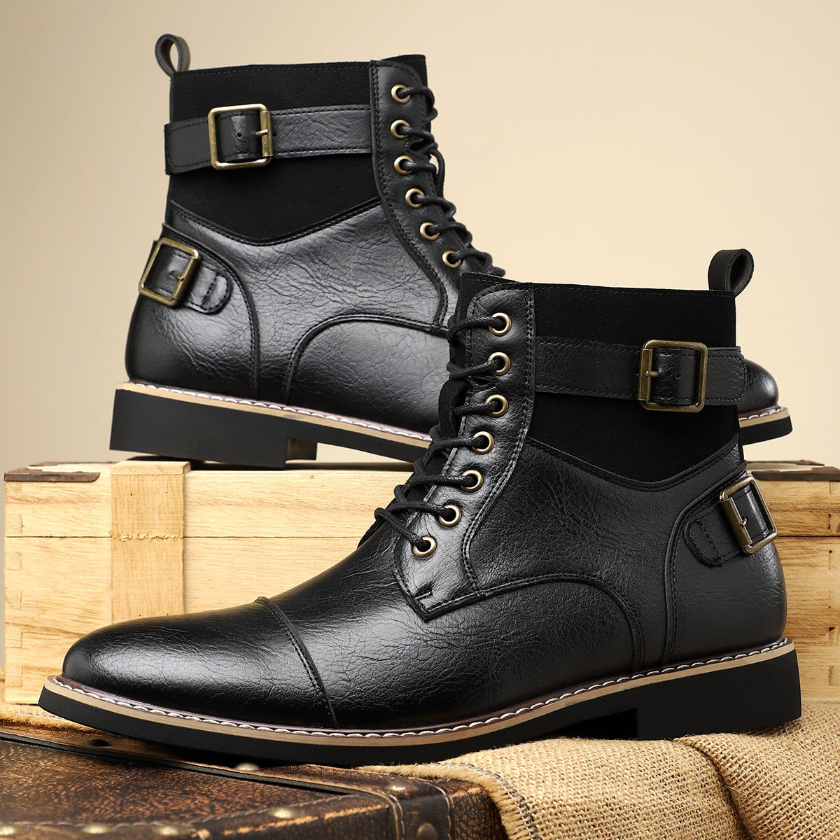 Bottines Lacées Double Boucle
