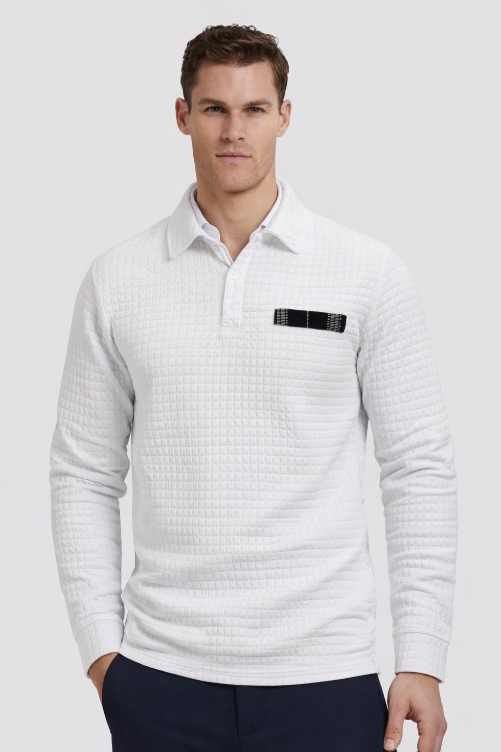 Polo de Jacquard con Detalle Contrastado