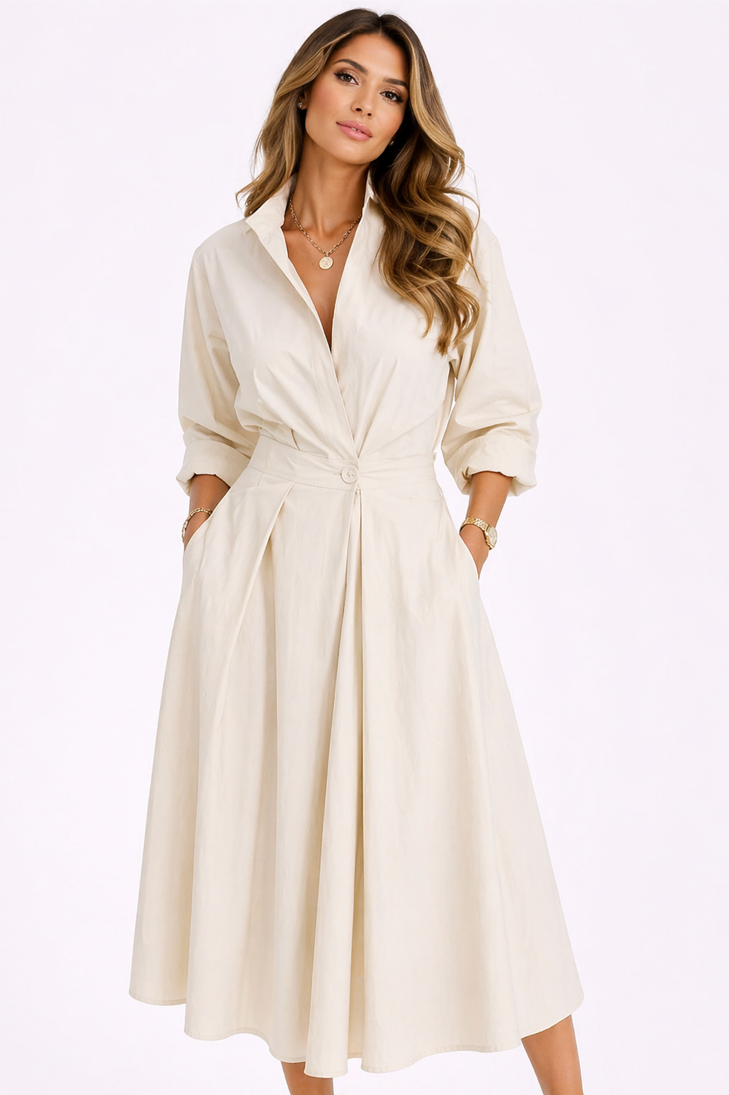 Vestido Cuello Polo Línea A