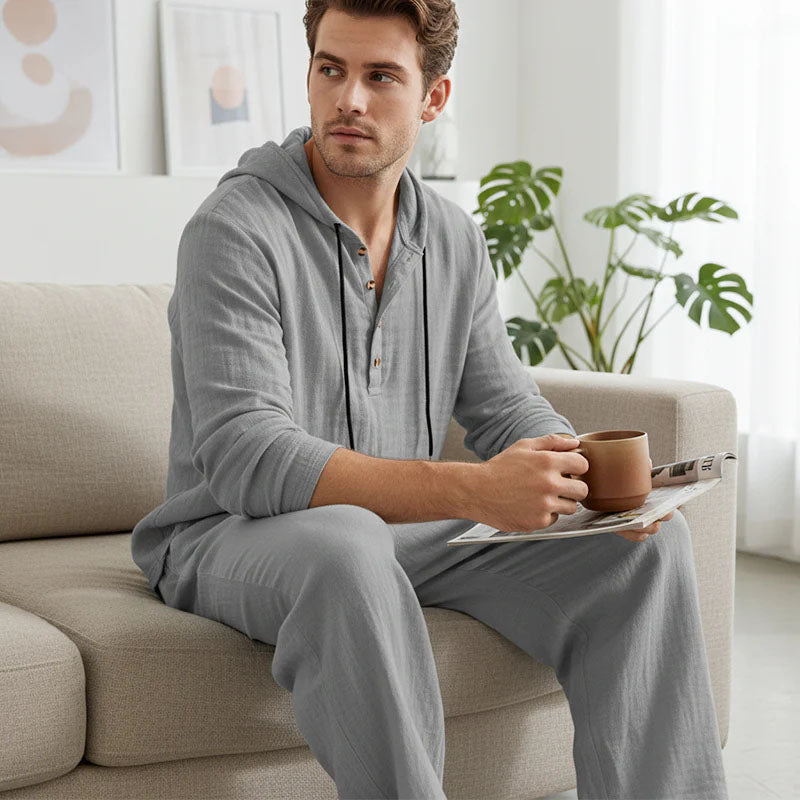 Conjunto Casual de Hombre con Capucha y Pantalón – 2 Piezas