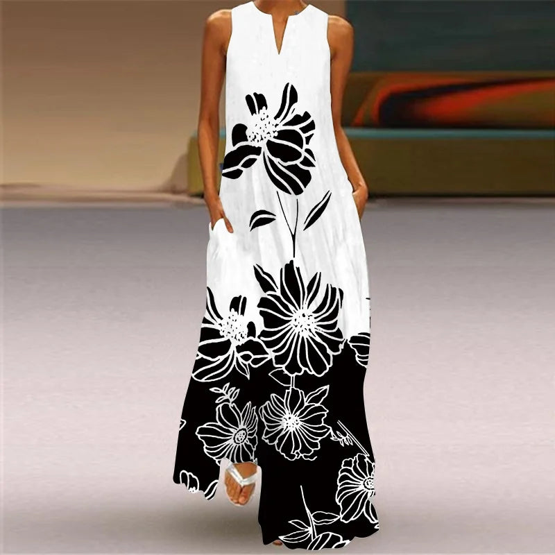 Vestido Línea A Floral Estampado