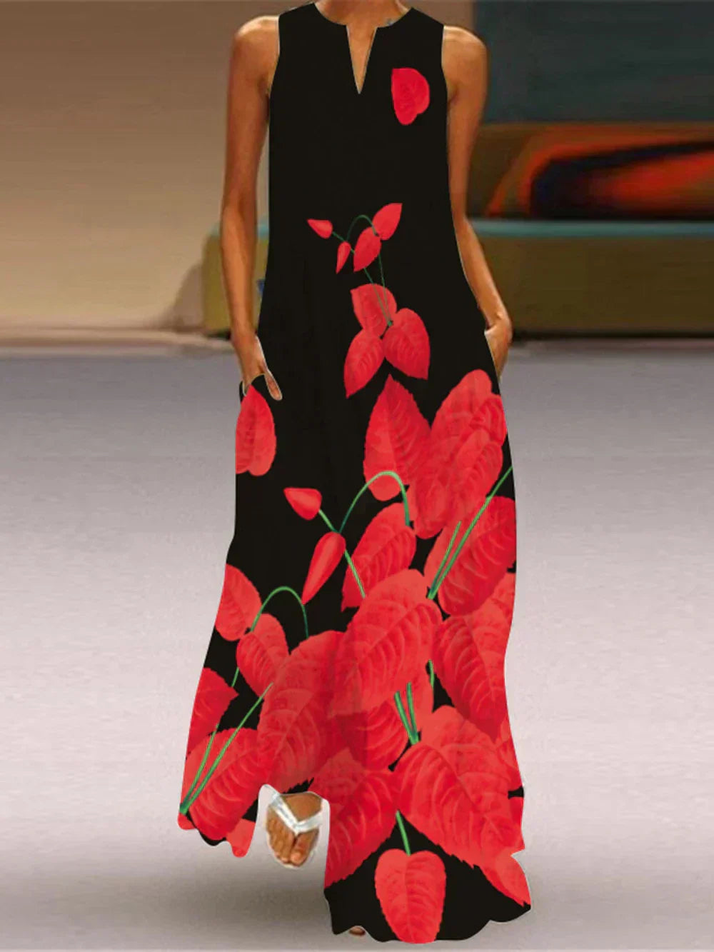 Vestido Línea A Floral Estampado