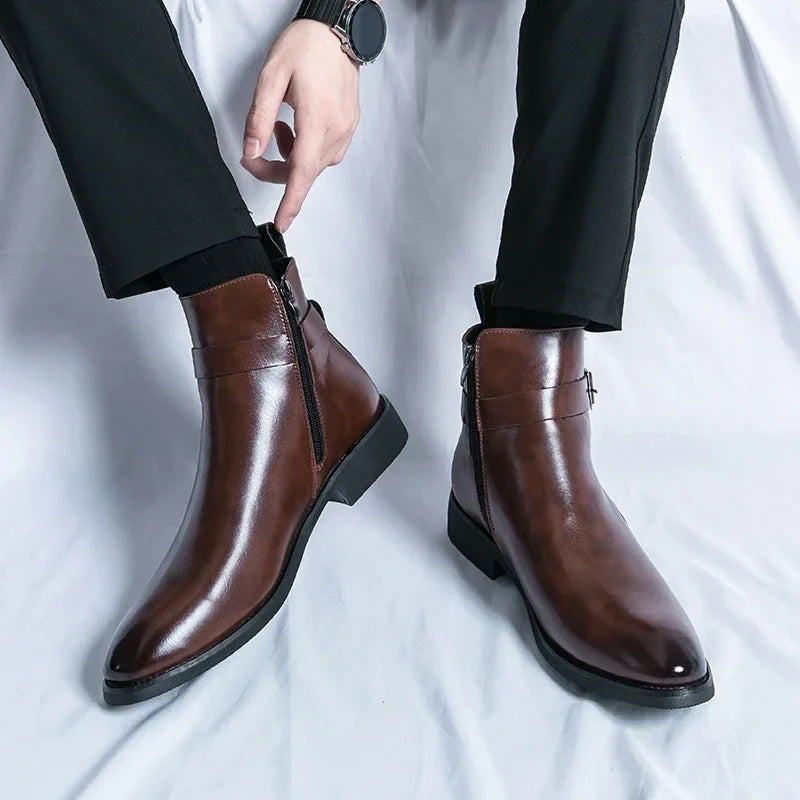 Bottines Zippées à Boucle