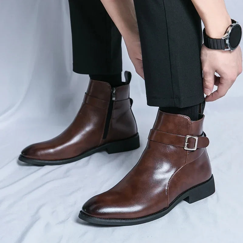 Bottines Zippées à Boucle