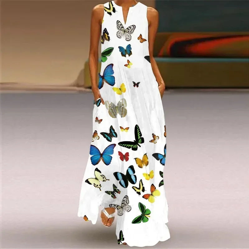 Vestido Línea A Floral Estampado